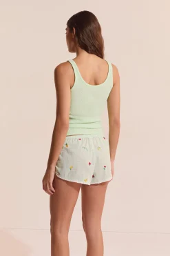 Short de pyjama vichy en coton à motifs fruits