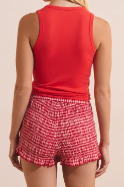Short en coton crinkle à motifs