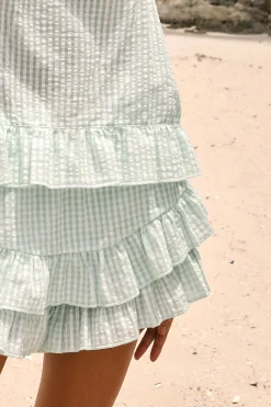 Short à imprimé vichy en coton