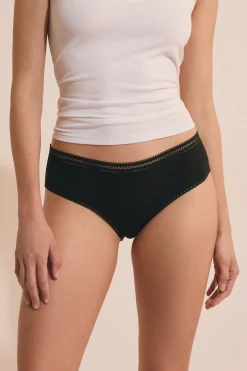 Shorty en microfibre détails dentelle