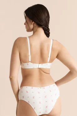 Soutien-gorge balconnet en coton pointelle à motifs