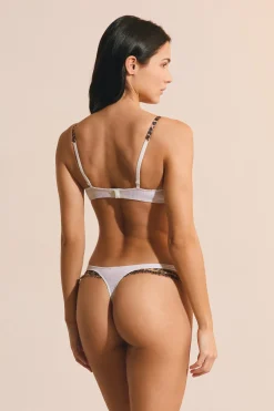 Soutien-gorge coques fines satiné en coton côtelé avec charm