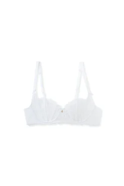 Soutien-gorge corbeille en satin et dentelle eyelash
