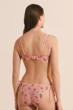 Soutien-gorge N.9 - Balconnet avec broderie tomates