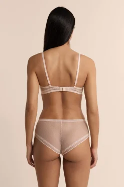 Soutien-gorge N.4 - Le coques fines en microfibre avec détails en dentelle
