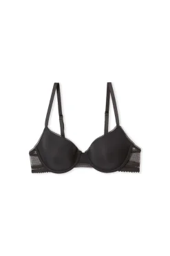 Soutien-gorge N.4 - Le coques fines en microfibre avec détails en dentelle