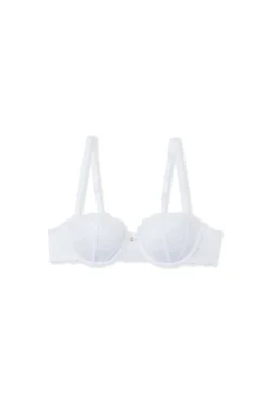 Soutien-gorge push up balconnet en dentelle et satin
