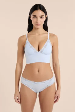 Soutien-gorge triangle en microfibre et dentelle