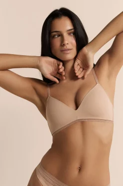 Soutien-gorge triangle sans armatures avec détails en dentelle