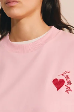 Sweat en coton avec motif coeur