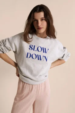 Sweatshirt de pyjama avec écriture en coton