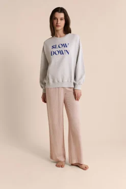 Sweatshirt de pyjama avec écriture en coton