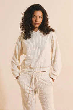 Sweatshirt de pyjama en velours côtelé