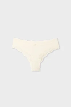 Tanga bords dentelle en microfibre