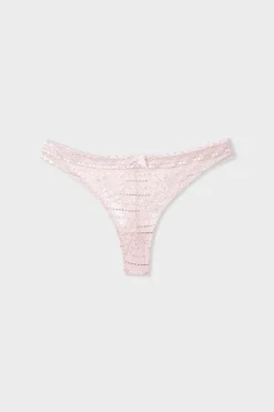 Tanga en dentelle irisée