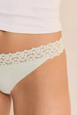 Tanga en microfibre et dentelle