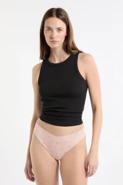 Tanga en microfibre sans couture à motifs