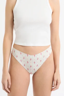 Tanga en microfibre sans couture à motifs