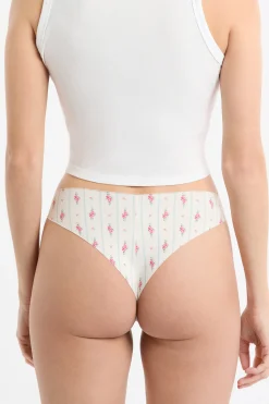 Tanga en microfibre sans couture à motifs