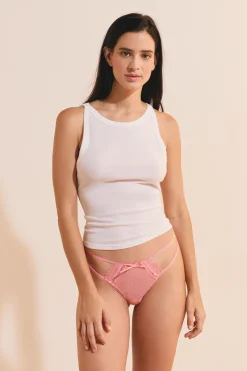 Tanga en tulle et dentelle