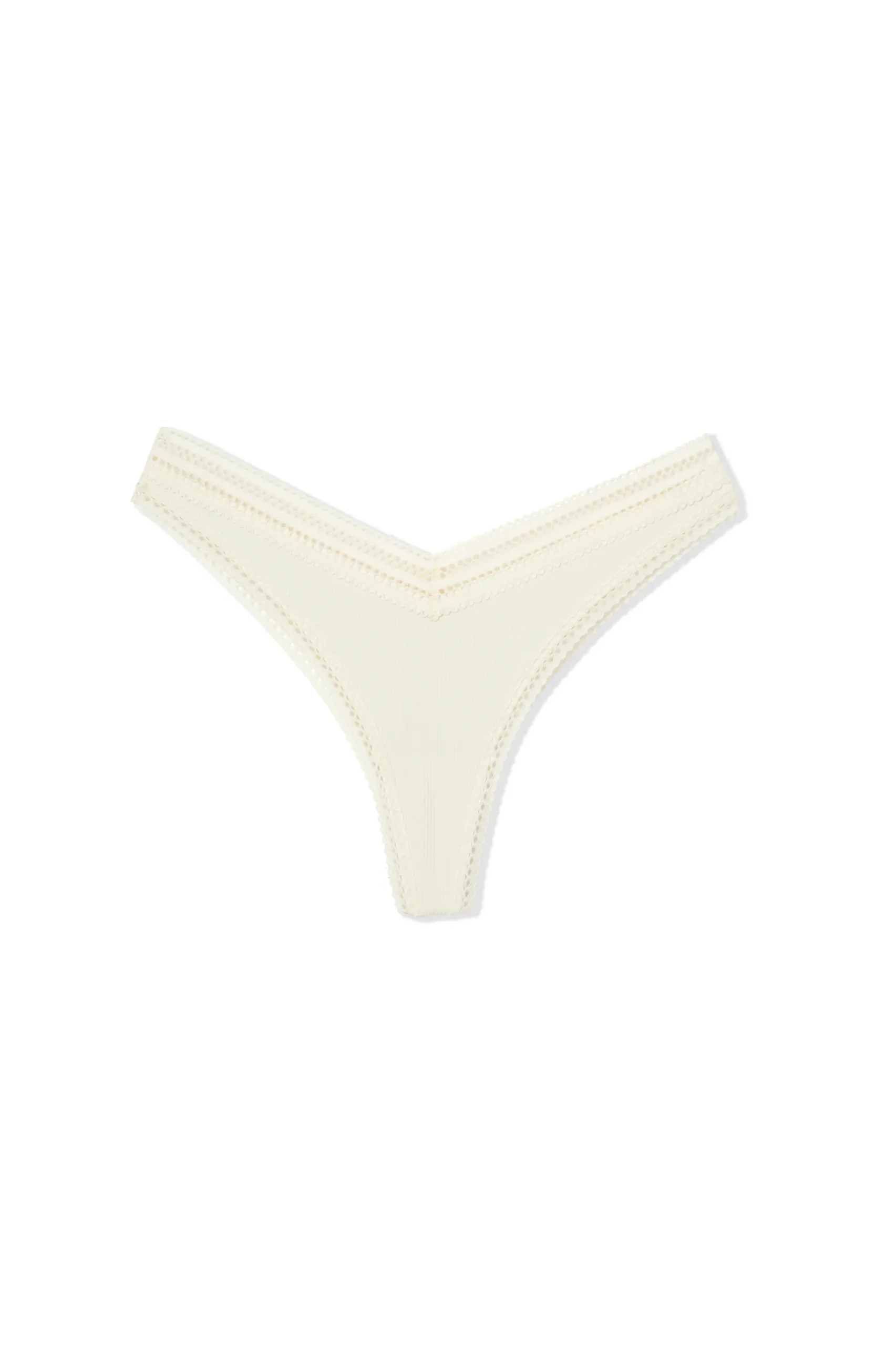Tanga V-shape en microfibre et dentelle