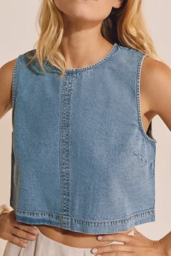 Top court sans manches en jean