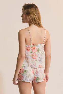 Top de pyjama à motif fleuri