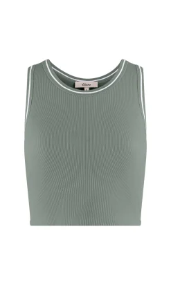 Top en microfibre avec brassière intégrée effet côtelé