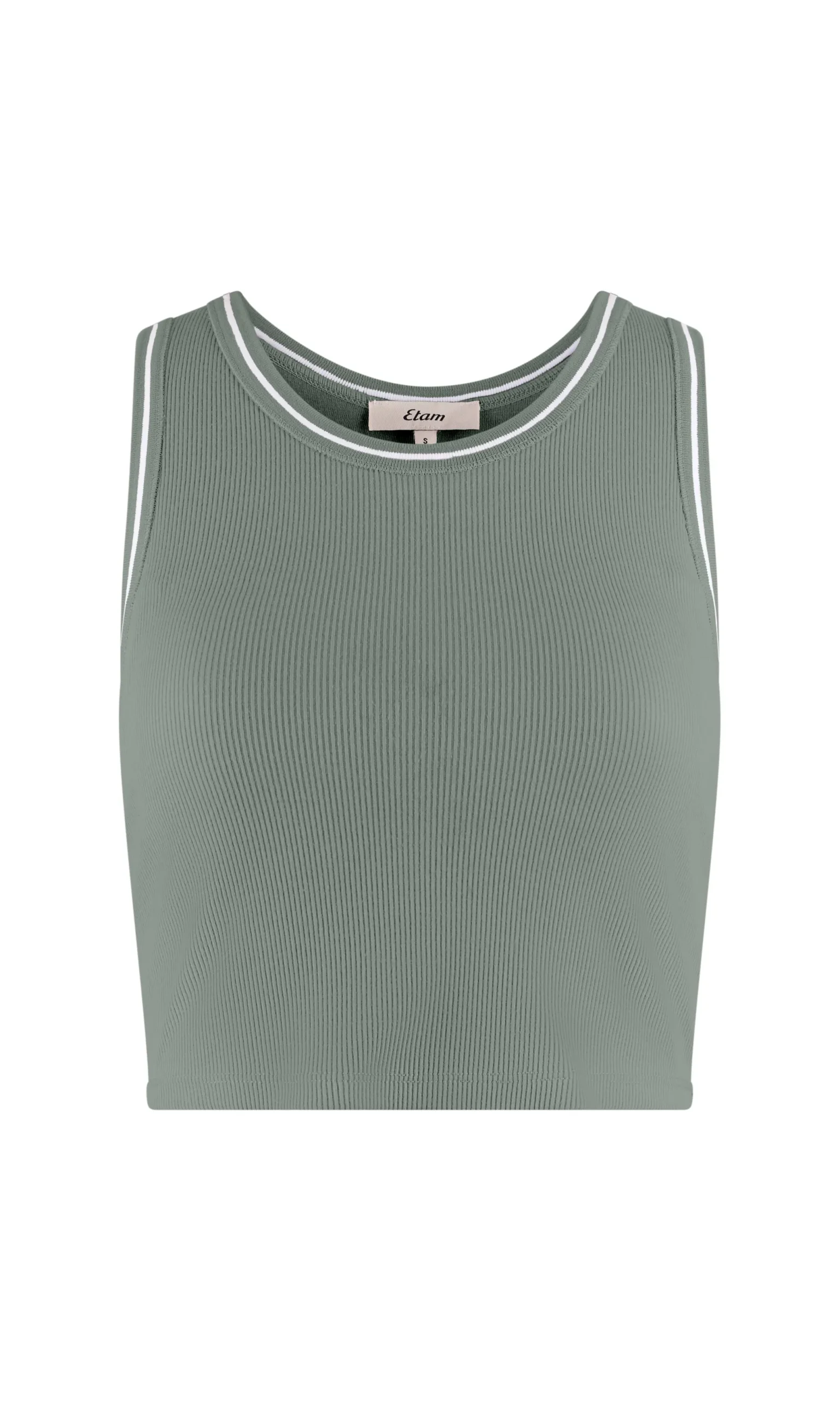 Top en microfibre avec brassière intégrée effet côtelé
