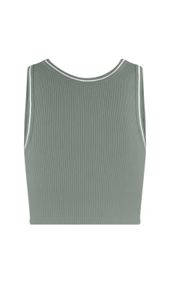 Top en microfibre avec brassière intégrée effet côtelé