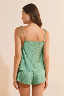 Top satiné à motif