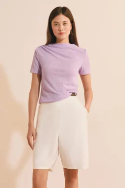 Top texturé détail drappé