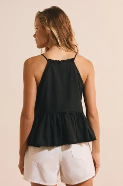 Top voile de coton et dentelle