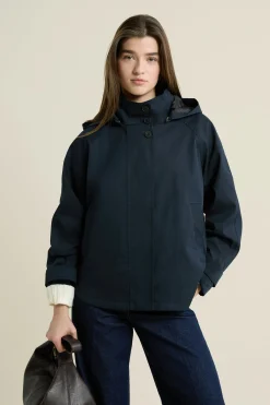 Trench court à capuche avec coton