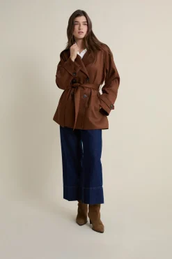 Trench mi-long ceinturé