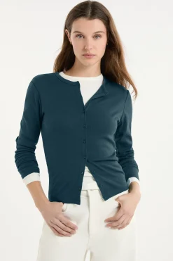 T-shirt boutonné à manches longues en coton