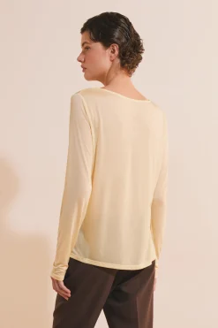 T-shirt col bateau manches longues
