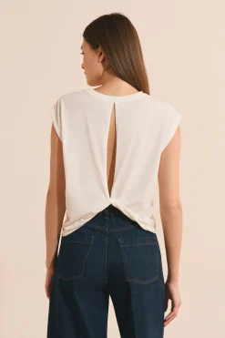 T-shirt col rond avec coton