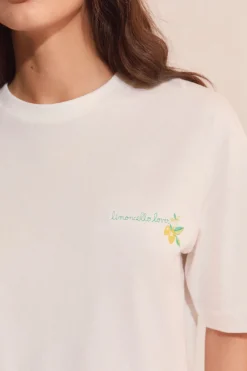 T-shirt de pyjama en coton à motif citron