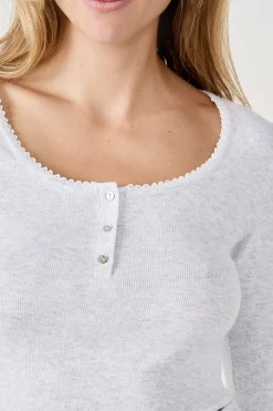 T-shirt de pyjama en pointelle
