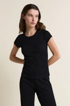 T-shirt de pyjama manches courtes avec coton côtelé