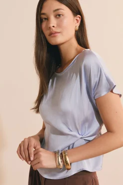 T-shirt drapé avec nœud satiné