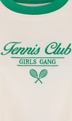 T-shirt en coton avec écriture "tennis club"