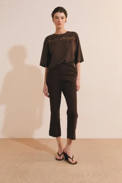 T-shirt en coton avec détail dentelle