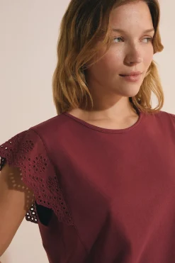 T-shirt en coton avec détails brodés