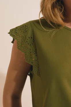 T-shirt en coton avec détails brodés
