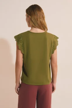 T-shirt en coton avec détails brodés