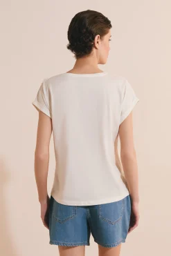 T-shirt en coton avec fleurs