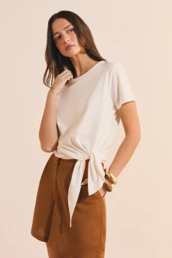 T-shirt en coton avec noeud