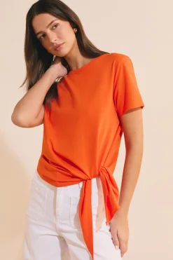 T-shirt en coton avec noeud